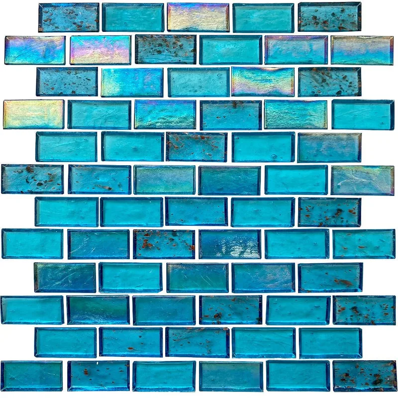 Mahana glass tile, 1 by 2 inch staggered
