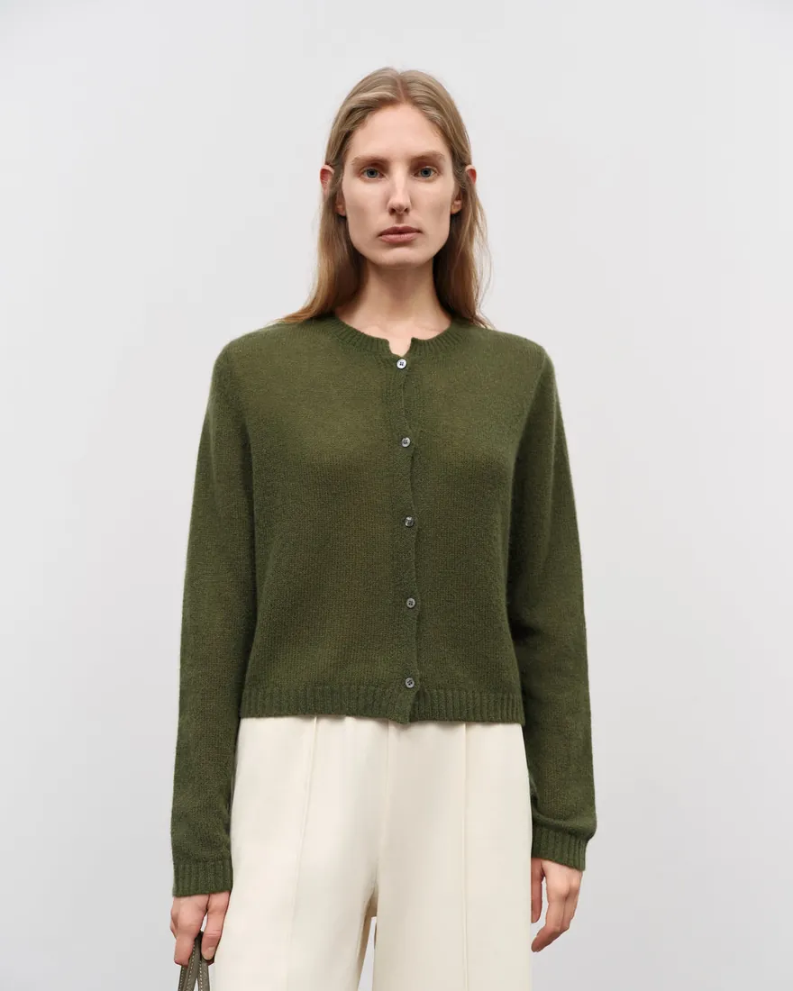Silk-Cashmere Cardigan in green