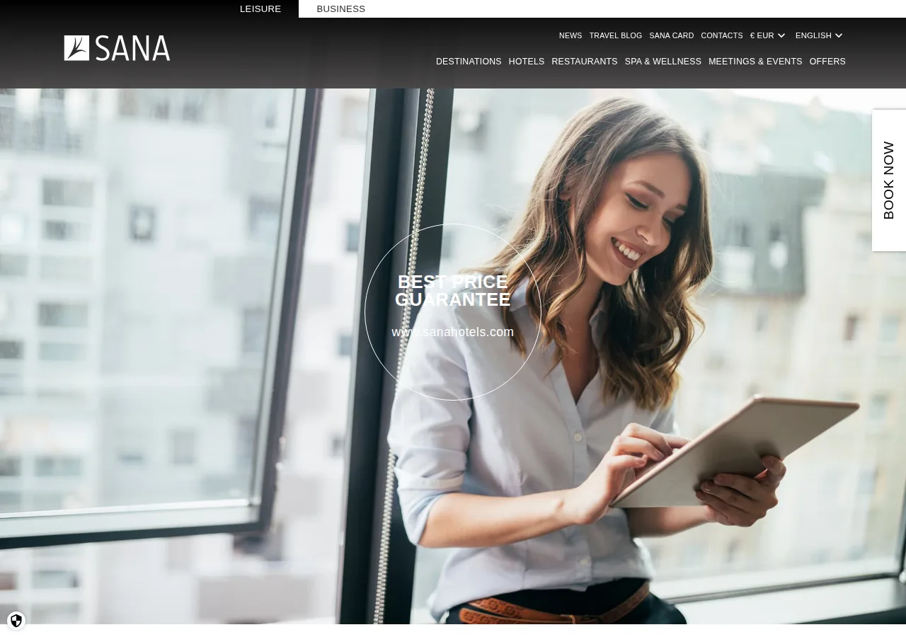 The SANA Hotels Best Price Guarantee page